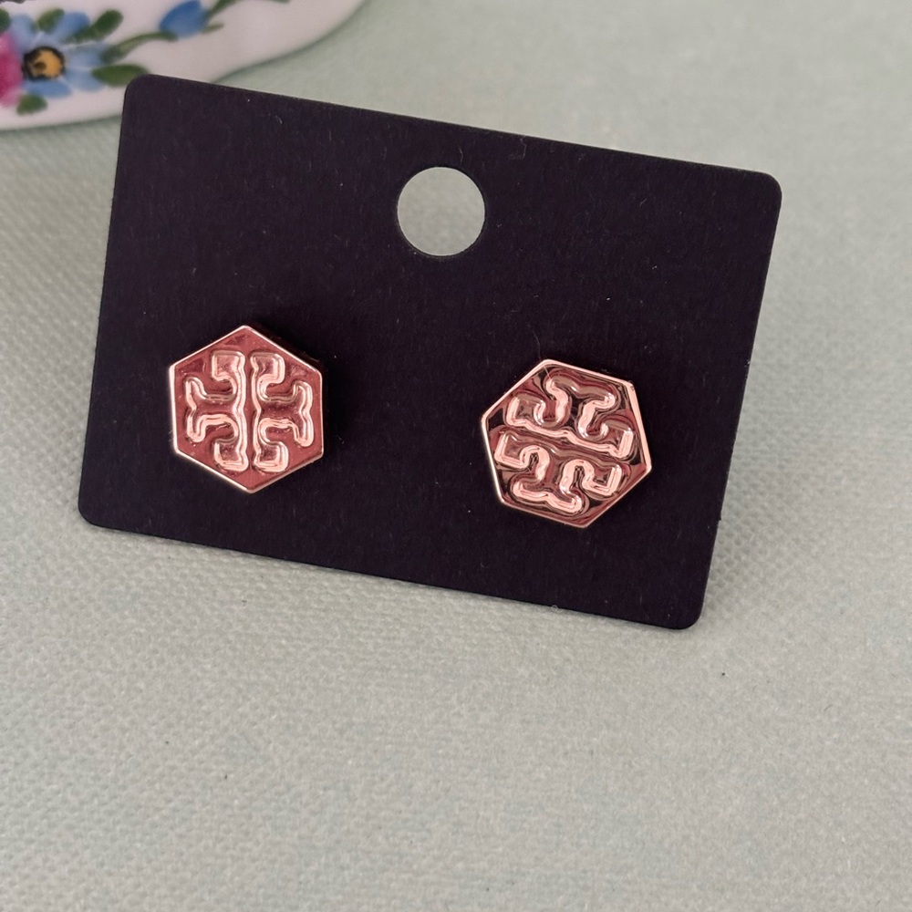 Tory Burch Gold Hexagon Earrings